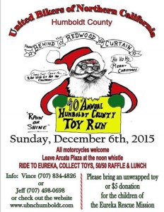 40th annual Humboldt County Toy Run 2015 poster