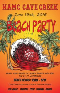HAMC Cave Creek Beach Party 2016 poster